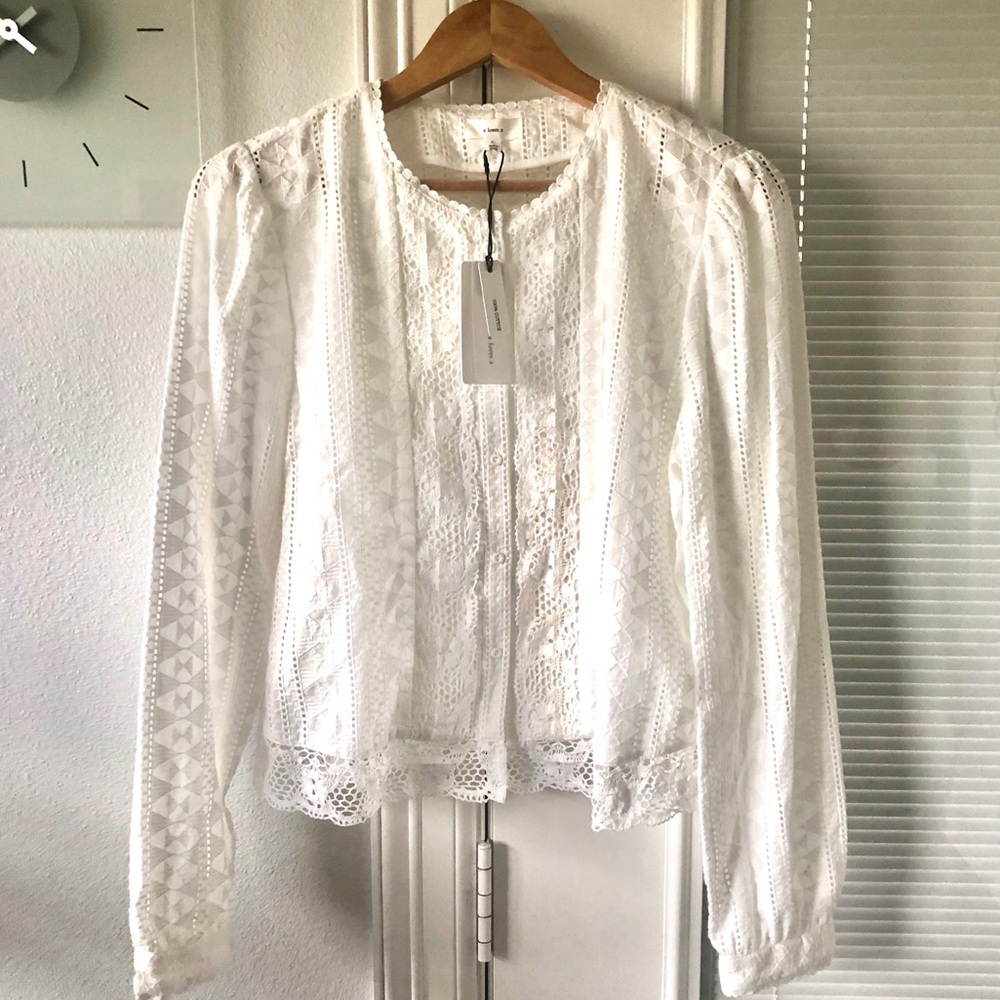 NWT A Loves A 100% Cotton White Blouse